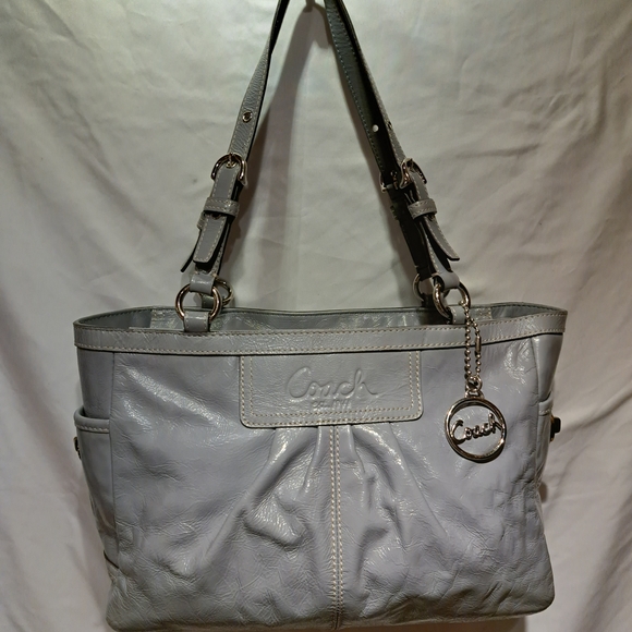 Coach Handbags - Coach Gray Leather Tote Bag